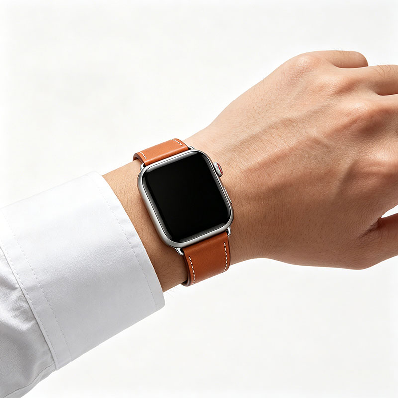 Full Grain Leather Apple Watch Band, Premium Handmade Watch Strap for Apple Watch - Image 2