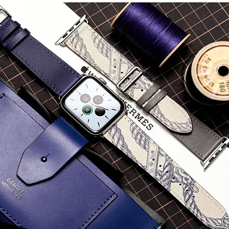 Handmade Genuine Leather Apple Watch Band, Unique Artisan Watch Strap - Image 3