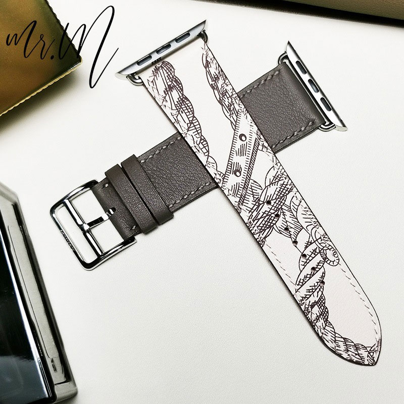 Handmade Genuine Leather Apple Watch Band, Unique Artisan Watch Strap - Image 4