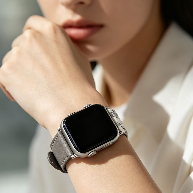 Handmade Genuine Leather Apple Watch Band, Unique Artisan Watch Strap - Image 5