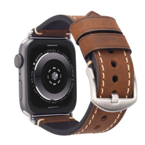 Genuine Leather Band for Apple Watch, Adjustable Premium Watch Strap