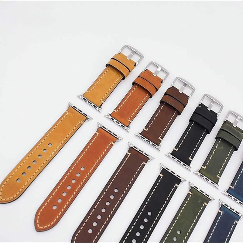 Genuine Leather Band for Apple Watch, Adjustable Premium Watch Strap - Image 3