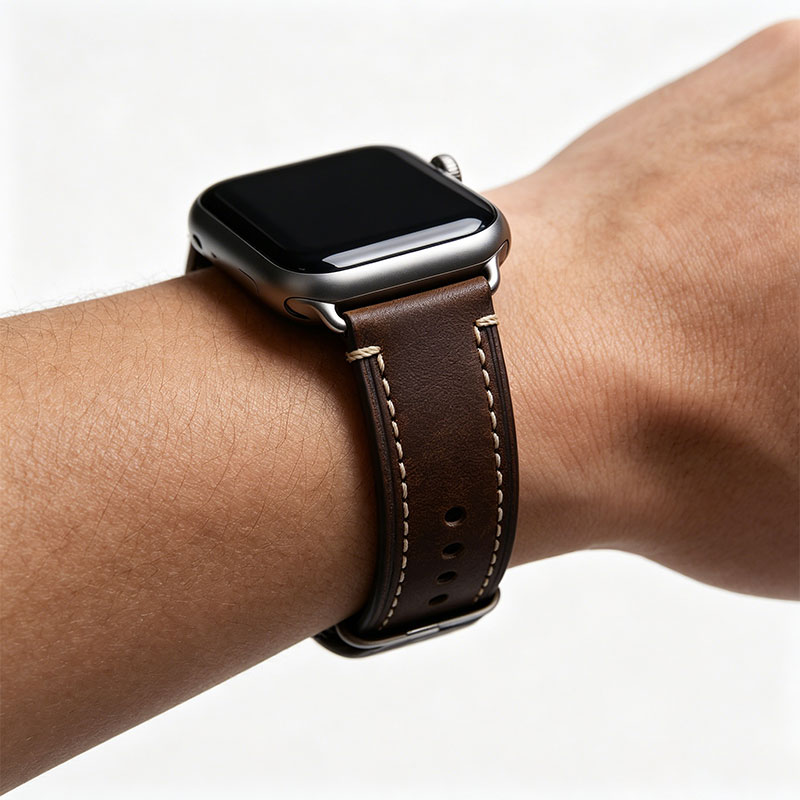Genuine Leather Band for Apple Watch, Adjustable Premium Watch Strap - Image 4