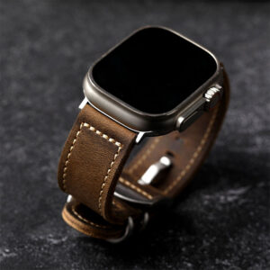 Genuine Leather Apple Watch Band for Men, Classic Vintage Leather Strap