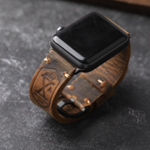 Genuine Leather Watch Strap for Apple Watch, Classic Premium Replacement Band