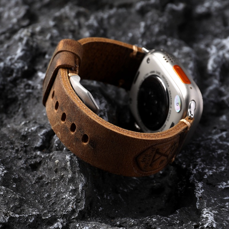 Genuine Leather Watch Strap for Apple Watch, Classic Premium Replacement Band - Image 2