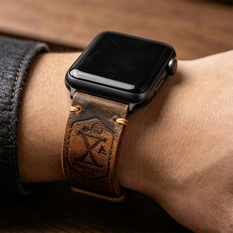 Genuine Leather Watch Strap for Apple Watch, Classic Premium Replacement Band - Image 4