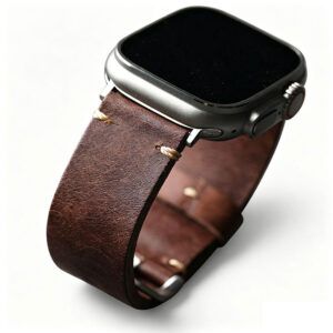 Brown Leather Apple Watch Band, Vintage Style Genuine Leather Strap
