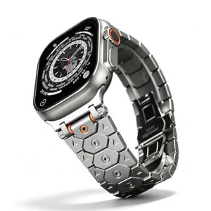Stainless Steel Apple Watch Band, Premium Metal Link Bracelet with Adjustable Links