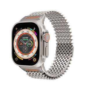 Metal Band for Apple Watch, Stainless Steel Link Bracelet with Anti-Scratch Finish